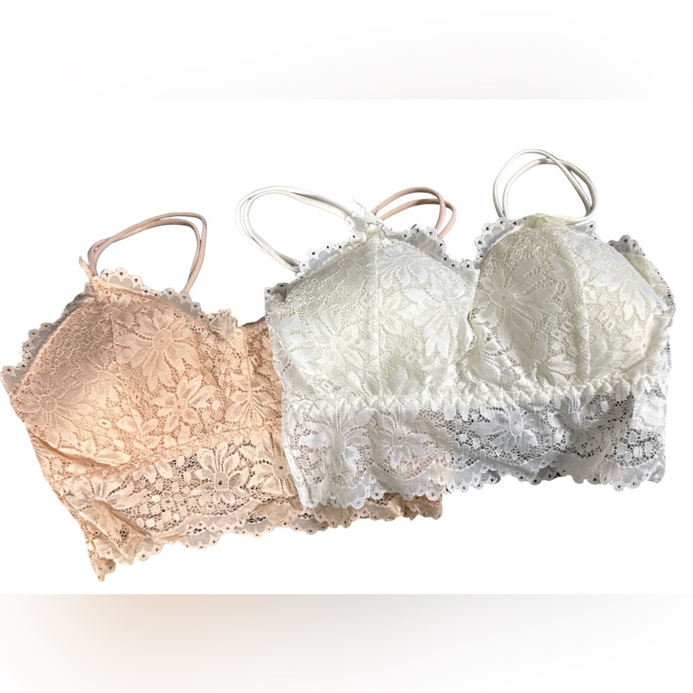 Lace Bralette Set - Cream & Blush